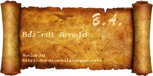 Bárdi Arnold névjegykártya